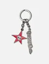Polyteru Hank Key Ring 004 - Red Star Skull