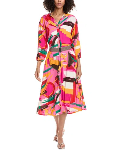 Pom Amsterdam Midi Shirtdress In Multi
