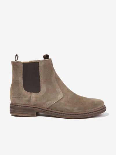 Pom D'api Kids' Boys Suede Brother Jod Zip Boots In Beige