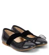 Pom D'api Dory Elast Leather Ballet Flats In Black