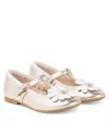Pom D'api Dory Flo Metallic Leather Ballerinas In Laminato Platine
