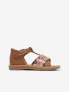Pom D'api Girls Leather Poppy Lili Sandals In Brown