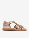Pom D'api Girls Leather Poppy Pineapple Sandals In Ivory