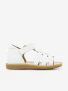 Pom D'api Girls Leather Poppy Strap Sandals In White