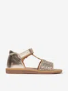 Pom D'api Girls Poppy Tao Easy Buckle Sandals In Gold
