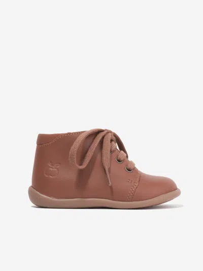 Pom D'api Kids Leather Stand Up Boots In Brown