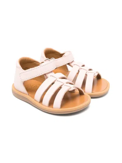 Pom D'api Babies' Leather Sandals In White