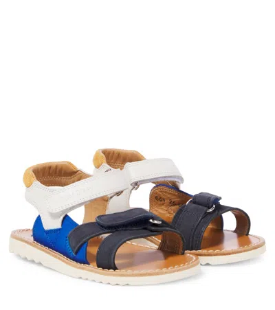 Pom D'api Kids' Leather Sandals In Blue