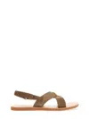 Pom D'api Plage-stitch Cross Leather Sandals In Brown