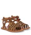 Pom D'api Plagette Stud Studded Suede Sandals In Brown