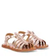 Pom D'api Plagette Metallic Leather Sandals In Metallic