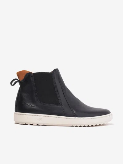 Pom D'api Kids' Panelled Leather Ankle Boots In Black