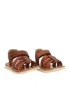 Pom D'api Leather Spider Sandals. In Marrone