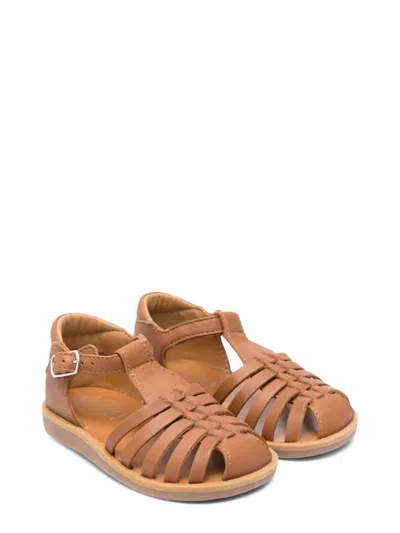 Pom D'api Kids' Poppypitti Nappa Camel In Beige