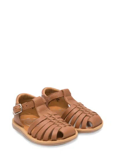Pom D'api Babies' Poppypitti Nappa Camel In Beige