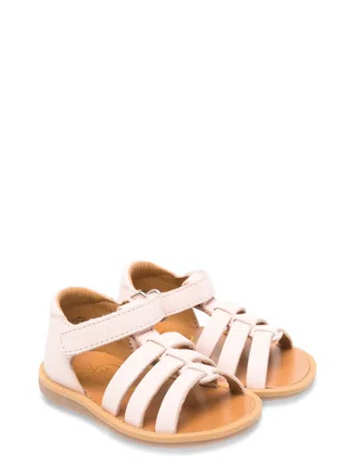Pom D'api Kids' Poppystrap Nappa Poudre In Grey