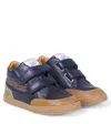 Pom D'api Backy Leather Sneakers In Blue