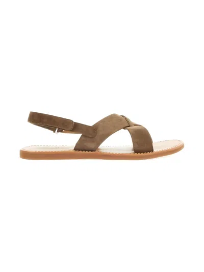 Pom D'api Kids' Crossover Sandals In Brown