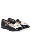 Pom D'api Dory Flo Leather Mary Jane Flats In Black