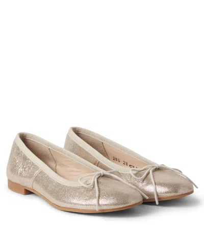 Pom D'api Dory Metallic Leather Ballet Flat In Gold