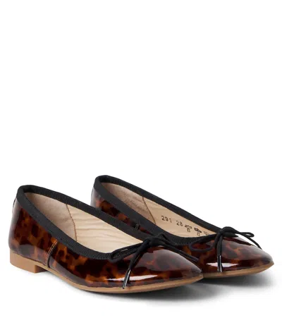 Pom D'api Dory Printed Ballet Flats In Brown