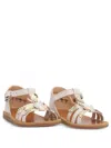 Pom D'api Floral-appliqué Leather Sandals In White