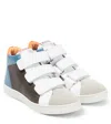 Pom D'api Multicolor Mousse Zip Sneakers In Nappa Velours Anthracite Or