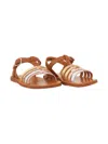 Pom D'api Metallic-strap Flat Sandals In Brown