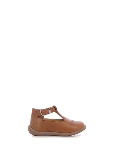 Pom D'api Mini Stand-up Sandals For Girls In Beige