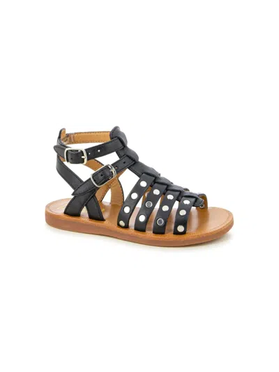 POM D'API OPEN-TOE LEATHER SANDALS