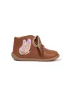 Pom D'api Brown Leather First Walker Boots In Brown