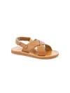 Pom D'api Plage-stitch Cross Leather Sandals In Brown