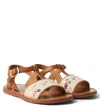 Pom D'api Plagette Embroidered Leather Sandals In Multi