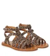 Pom D'api Plagette Gladiator Suede Sandals In Brown