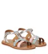Pom D'api Plagette Glitter Leather Sandals In Multi
