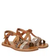 Pom D'api Plagette Leopard-print Leather Sandals In Brown