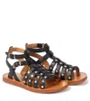 Pom D'api Stud-embellished Leather Sandals In Black