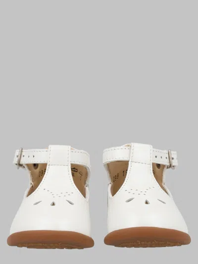 Pom D'api Pom  Girls Mini Leather Sandals, Soft Pearl Finish In White