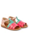 Pom D'api Poppy Berry Embellished Leather Sandals In Multicoloured
