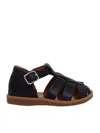 Pom D'api Blue First Steps Sandals In Blue