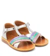 Pom D'api Sandalen Poppy Lili Aus Leder In Multicoloured