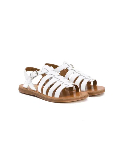 Pom D'api Kids' Strappy Sandals In White