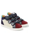 Pom D'api Top Easy Leather And Suede Sneakers In Multicoloured