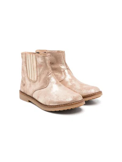 Pom D'api Mini Leather Boots For Girls In Animal Print