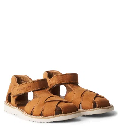 Pom D'api Waff Cross Leather Sandals In Brown