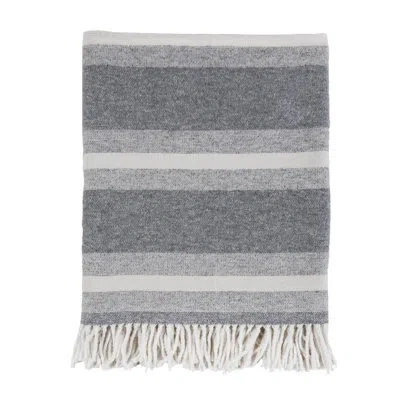 Pom Pom At Home Alpine Cotton Throw In Gray;ivory