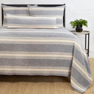 Pom Pom At Home Alpine Striped Cotton Bed Blanket, Twin/twin Xl In Gray