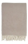 Pom Pom At Home Billie Fringe Cotton Throw Blanket In Brown
