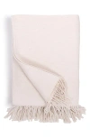 Pom Pom At Home Billie Fringe Cotton Throw Blanket In Ivory