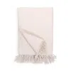 Pom Pom At Home Billie Fringe Cotton Throw Blanket In Ivory